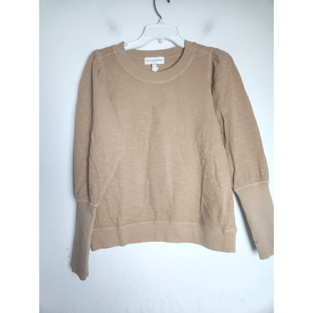 Apiece Apart Women Beige Tan "Olimpio" 100% Organic Cotton Sweatshirt size Small